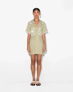 Magali Pascal La Mer Shirt Dress Green Size 12 for rent on The Volte - image 1