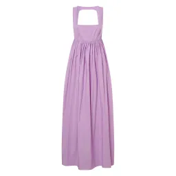 OROTON Strappy Open Back Poplin Maxi Sundress in Wisteria Purple Size 6 for rent on The Volte - image 6