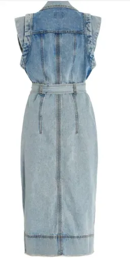 Aje Belmond Belted Denim Midi Dress Blue Size 10 for rent on The Volte - image 3