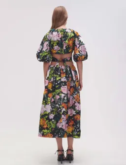 Aje Mimosa Cutout Midi Dress Midnight Floral Size 4 for rent on The Volte - image 3