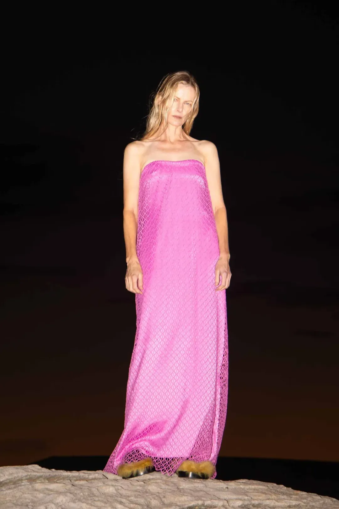 Camilla & Marc Sinclar Lace Maxi Dress Magenta Pink Size 8 for rent on The Volte - main image