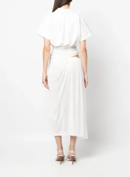 Christopher Esber Comosum Clash Shirt Midi Dress White Size 6 for rent on The Volte - image 3