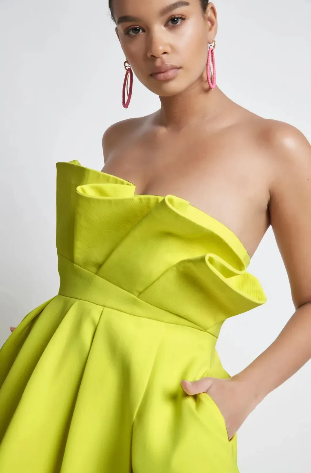 Sheike Florence Midi Dress Yellow Size 12 for rent on The Volte - main image