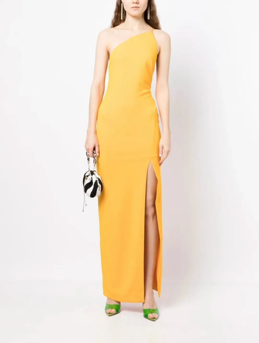 Solace London Asymmetric Sleeveless Dress Yellow Size 6 for rent on The Volte - main image