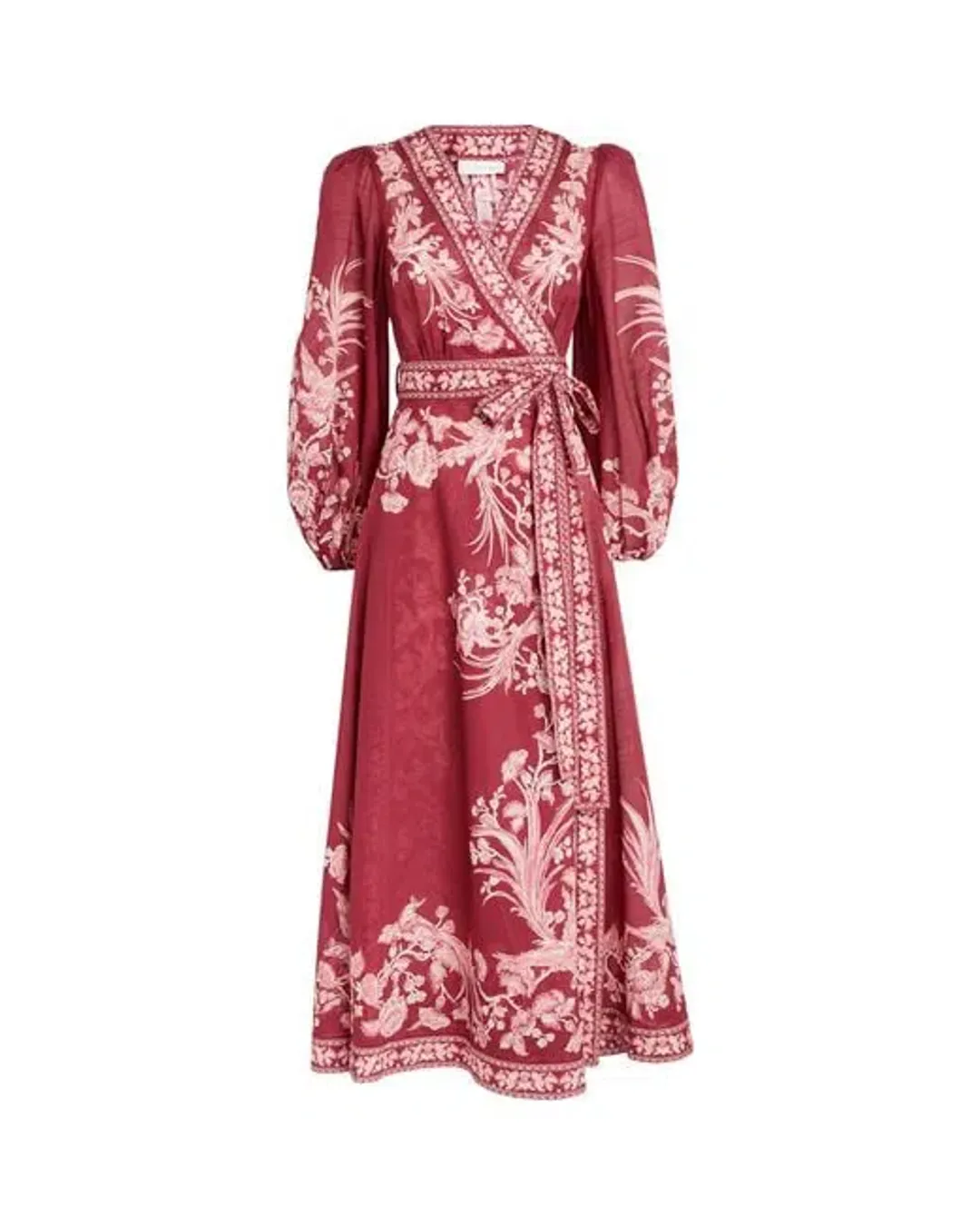 Zimmermann Tiggy Floral-print Wrap Dress in Red Size 1/Au 10  for rent on The Volte - main image