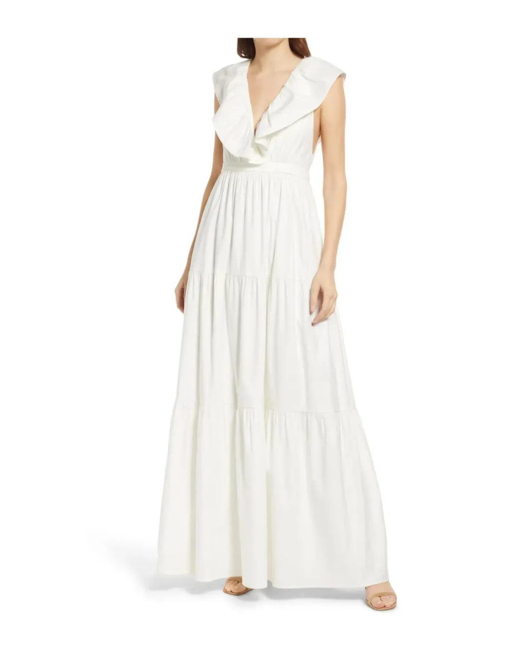 Reformation Fairfield Dress in Ivory Size AU 6 for rent on The Volte - main image