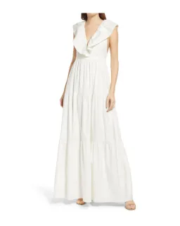 Reformation Fairfield Dress in Ivory Size AU 6 for rent on The Volte - image 1