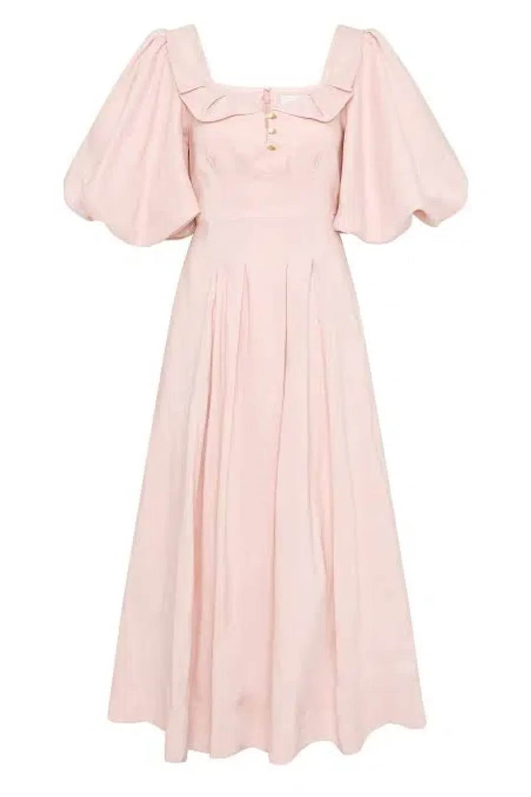 Aje Jessica Frill Midi Dress soft pink size 6 for rent on The Volte - main image