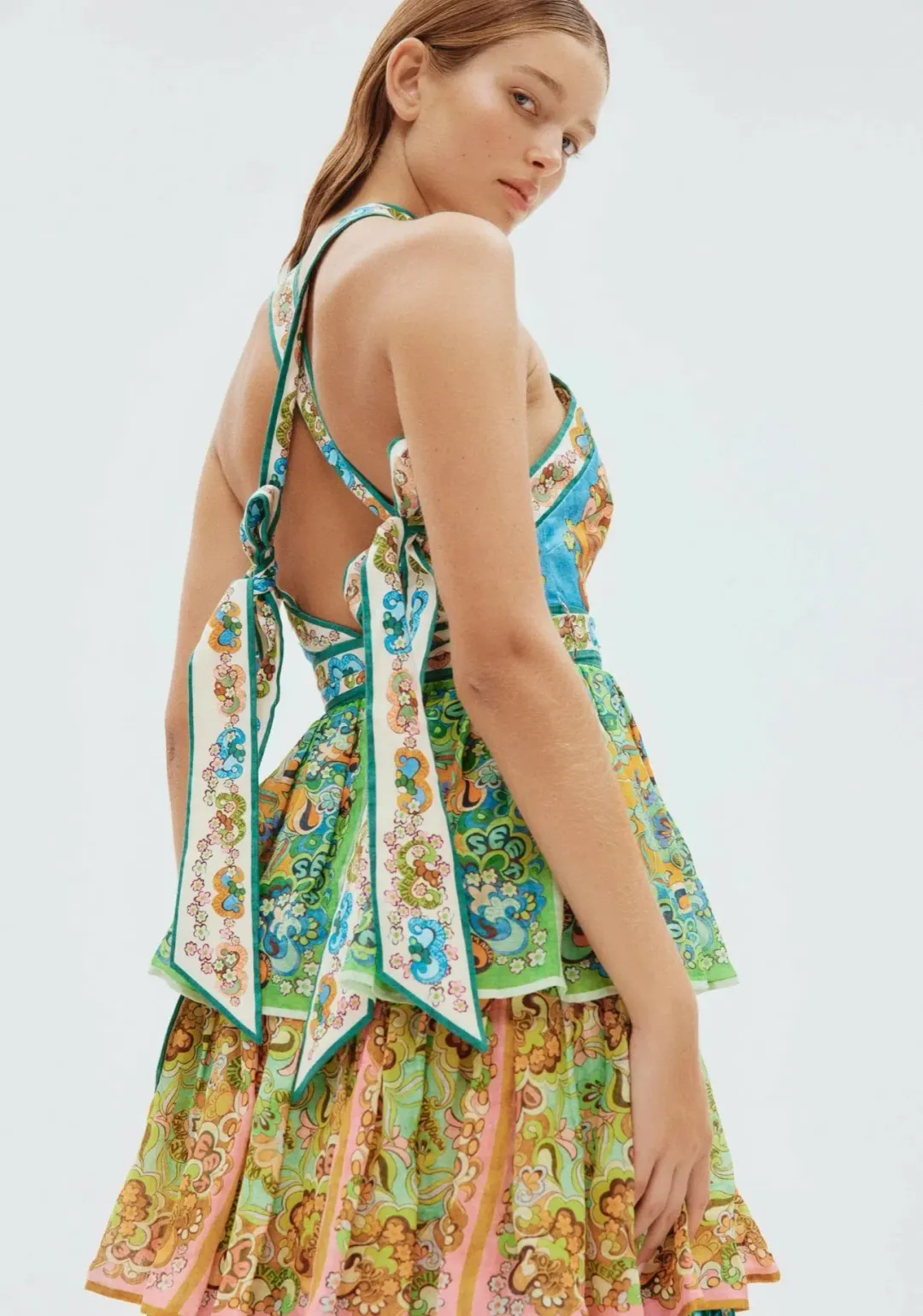 Alemais    Dreamer Halter Tier Dress   Size 10 for rent on The Volte - main image