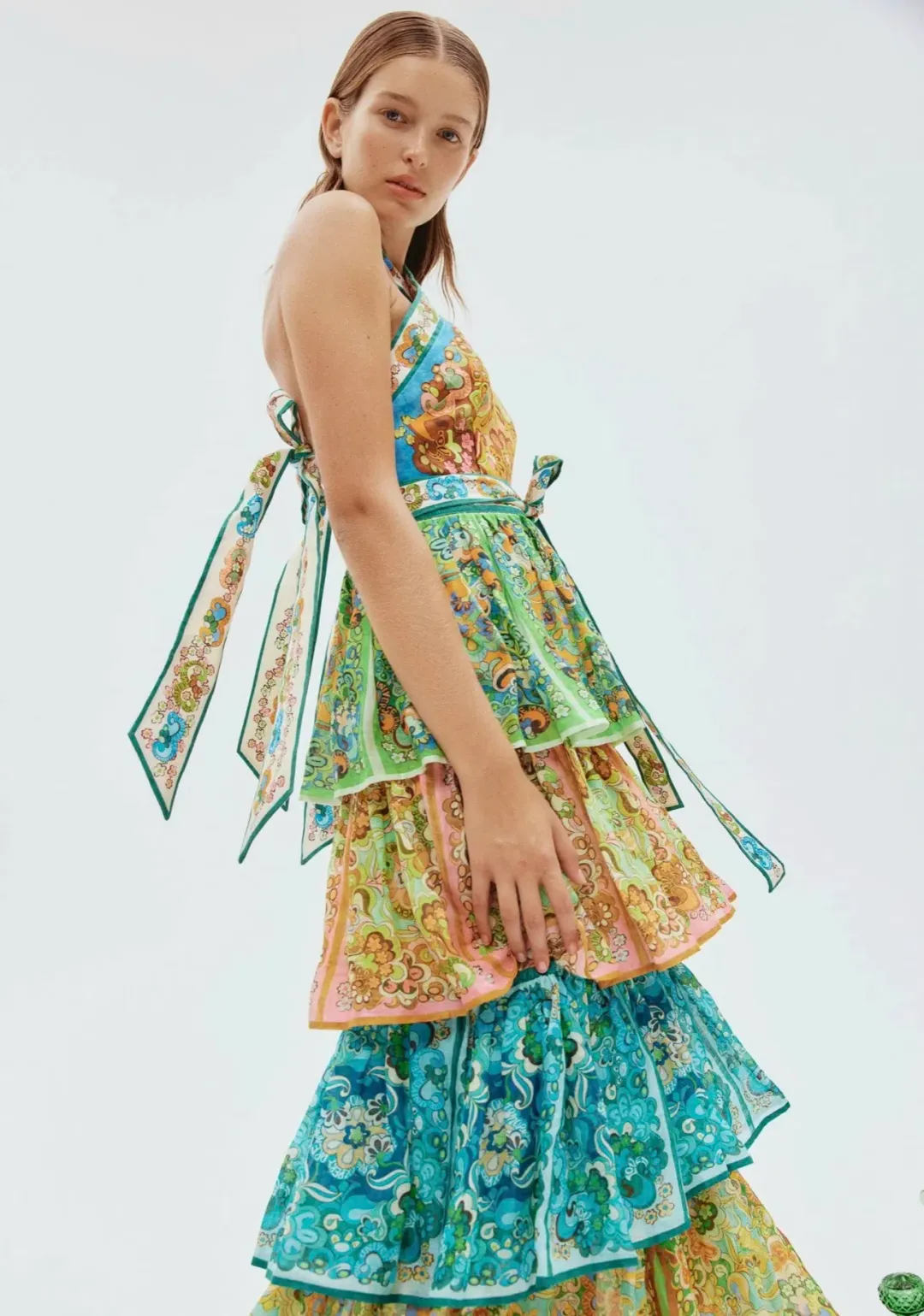 Alemais    Dreamer Halter Tier Dress   Size 10 for rent on The Volte - main image