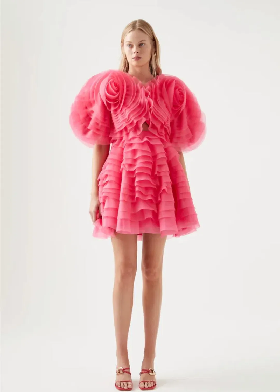 Aje Amour Mini Dress Pink Size 14 for rent on The Volte - main image