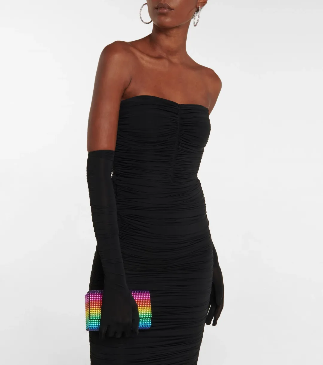 Alex Perry Haynes Strapless Gown With Gloves Black Size 6 for rent on The Volte - main image