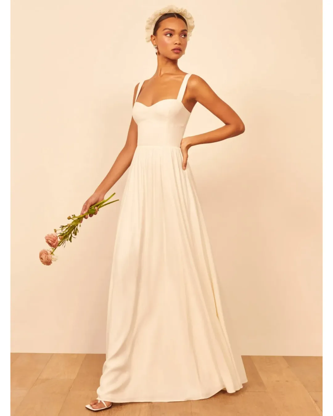 Reformation Hollyhock Dress Cream Size 6 for rent on The Volte - main image