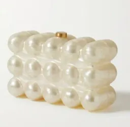 Cult Gaia The Bubble Acrylic Pearl Clutch Bag Cream White  for rent on The Volte - image 2