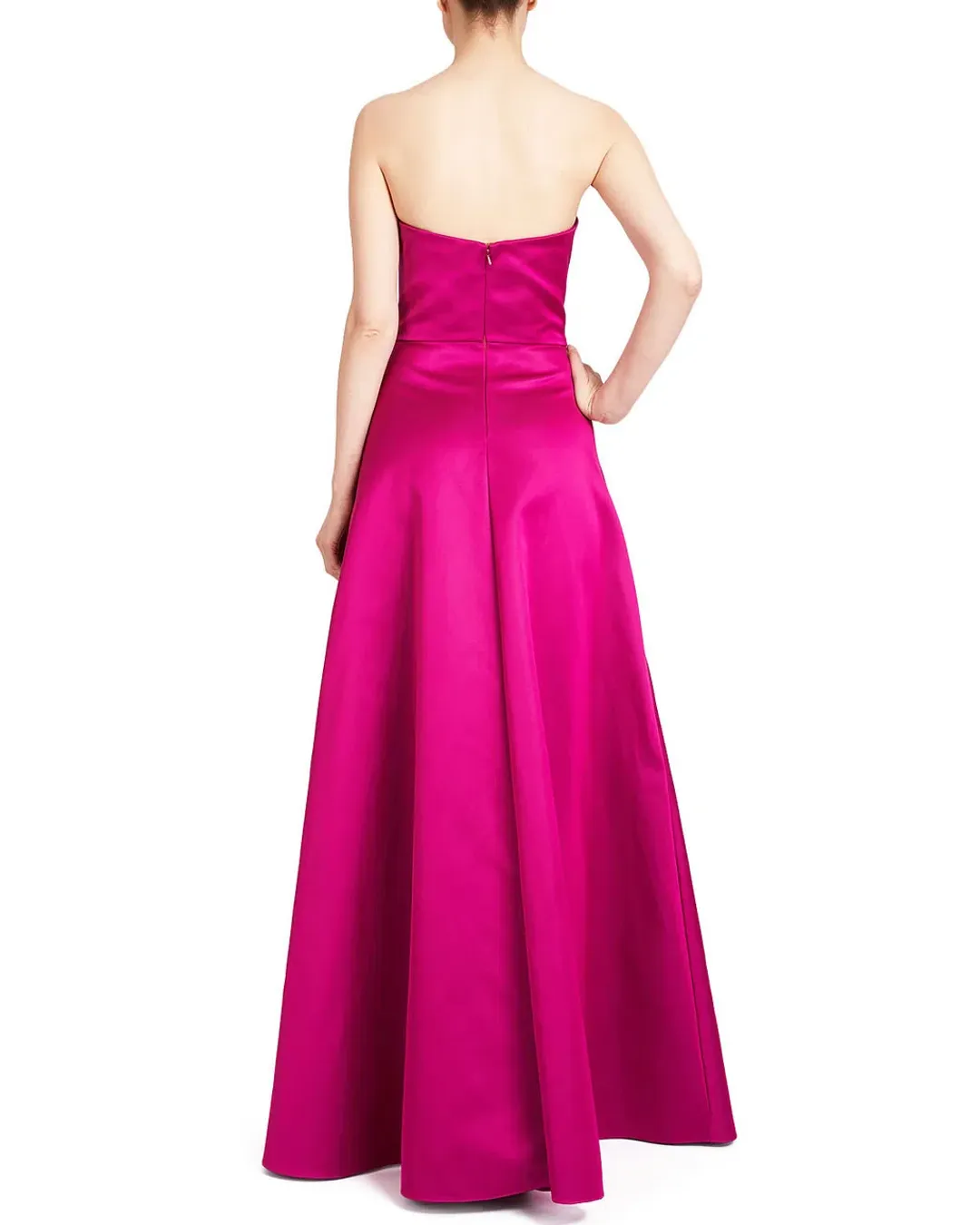 Badgley Mischka Strapless Double Face Evening Gown Fuchsia Multi Size 4  for rent on The Volte - main image