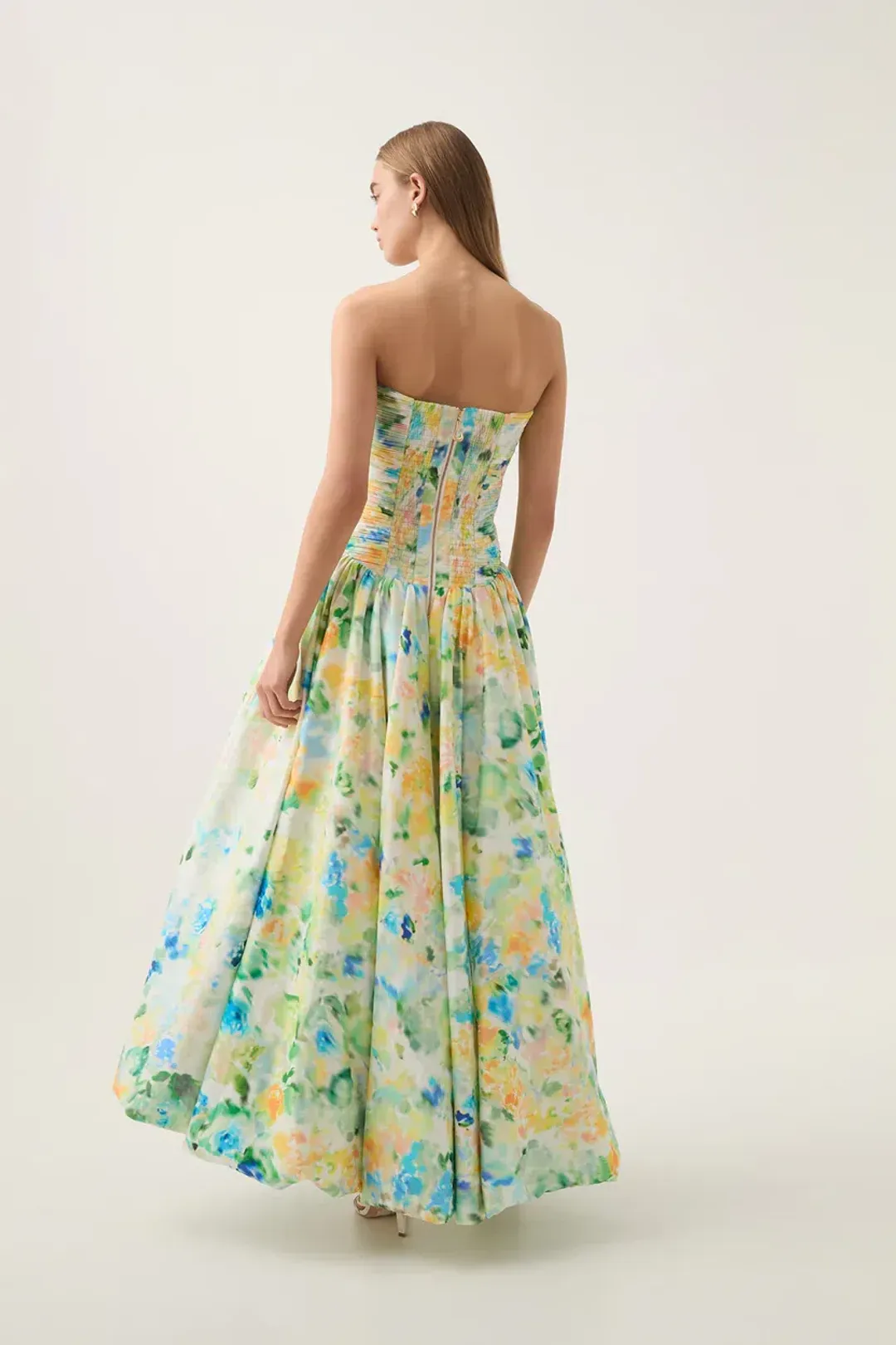 Aje Violette Bubble Hem Maxi Dress Floral Haze Size 8 for rent on The Volte - main image