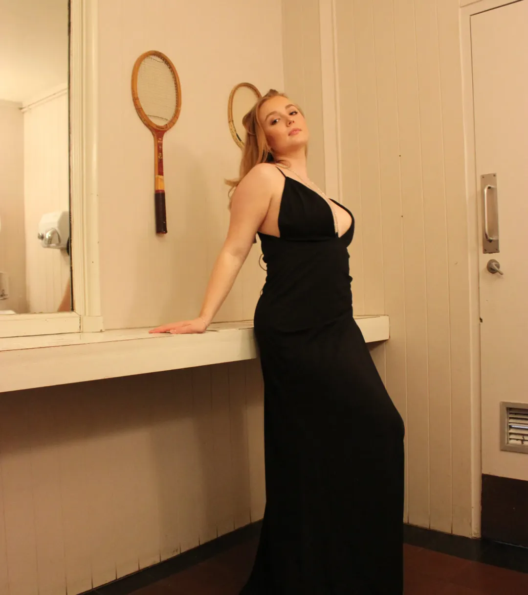 Alamour The Label Irma Low Neck Gown Black Size 10 for rent on The Volte - main image