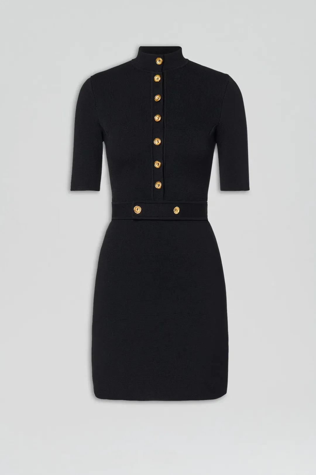 Scanlan Theodore Crepe Knit Mini Button Dress Black XS / AU 6 for rent on The Volte - main image