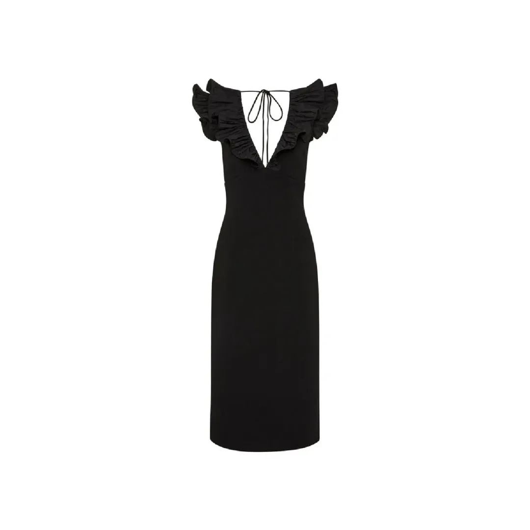 Rebecca Vallance Chloe Midi Dress Black Size 14  for rent on The Volte - main image