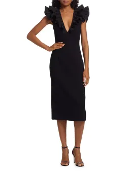 Rebecca Vallance Chloe Midi Dress Black Size 14  for rent on The Volte - image 1