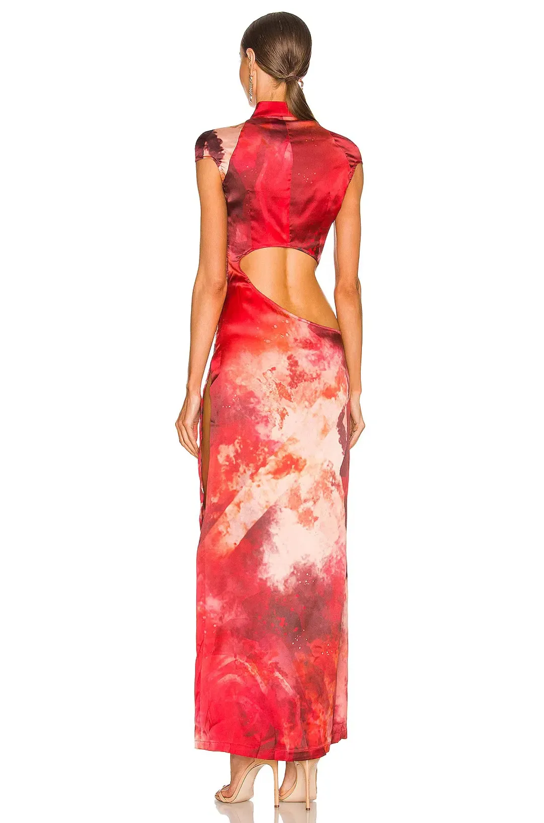 Kim Shui Cut Out Qi Pao Gown Red Rose Size 8 for rent on The Volte - main image