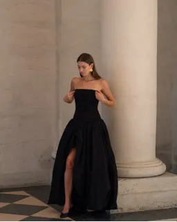 Aje Violette Bubble Hem Maxi Dress Black Size 8 for rent on The Volte - image 4