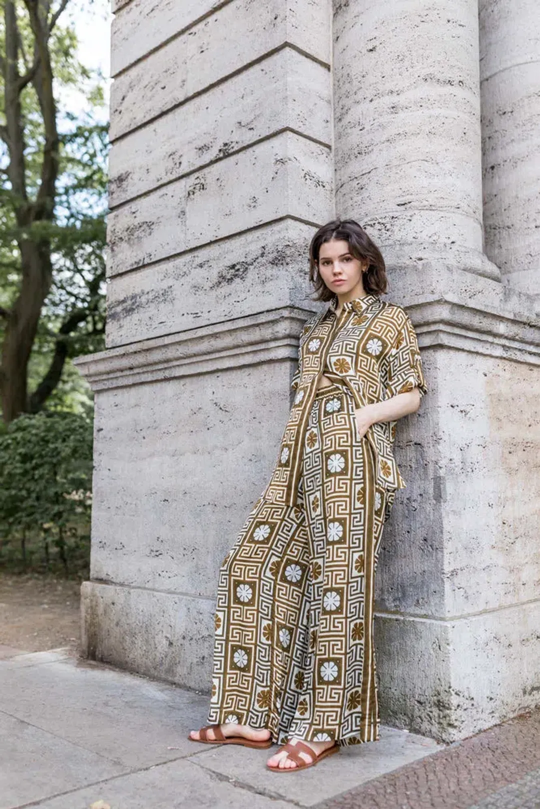 Alemais Dimi Jacquard Shirt & Pant Set Print Size 8 for rent on The Volte - main image