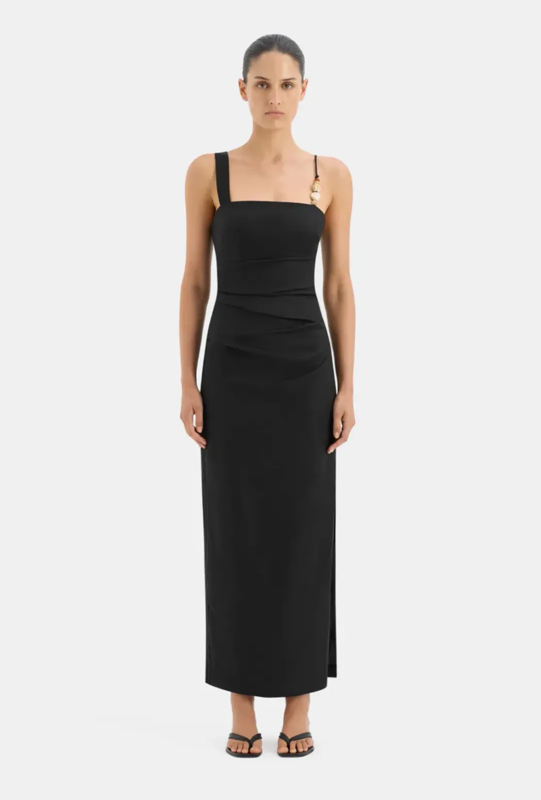 Sir The Label Antonia Beaded Midi Dress Black Size 1 / AU 8 for rent on The Volte - main image