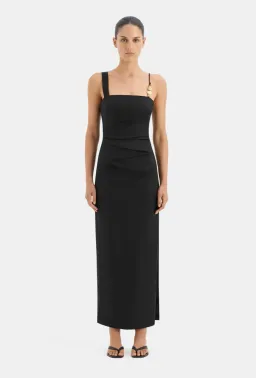 Sir The Label Antonia Beaded Midi Dress Black Size 1 / AU 8 for rent on The Volte - image 1