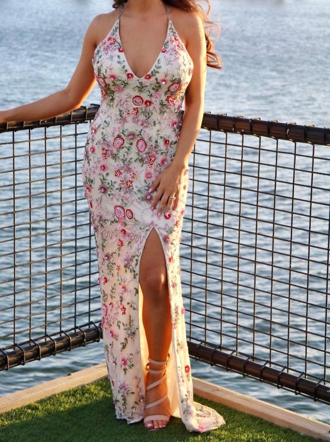 Primavera Couture 3073 Duchess Flower Gown Sequin Size 8 for rent on The Volte - main image