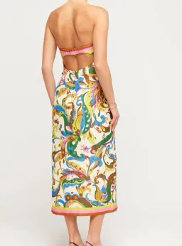 Alemais Ozma Bodice Midi Dress in Cream Multi Size 10 for rent on The Volte - image 3