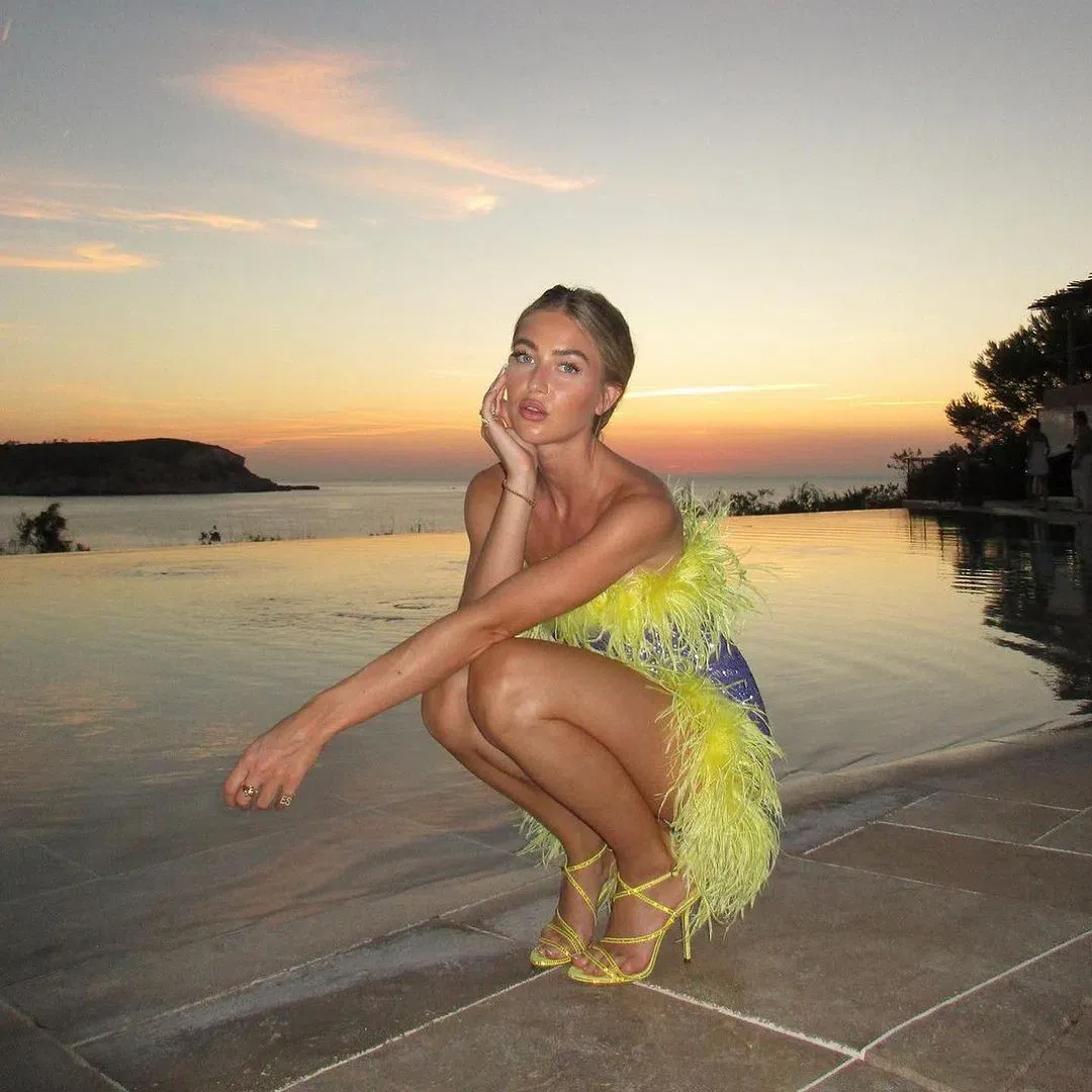 Oseree Paillettes Plumage Mini Dress Lilac and Citron Size AU 8 for rent on The Volte - main image