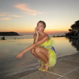 Oseree Paillettes Plumage Mini Dress Lilac and Citron Size AU 8 for rent on The Volte - image 3