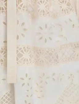 Zimmermann Aliane Embroidered Short Dress Ivory Size 0 / 8 AU for rent on The Volte - image 5