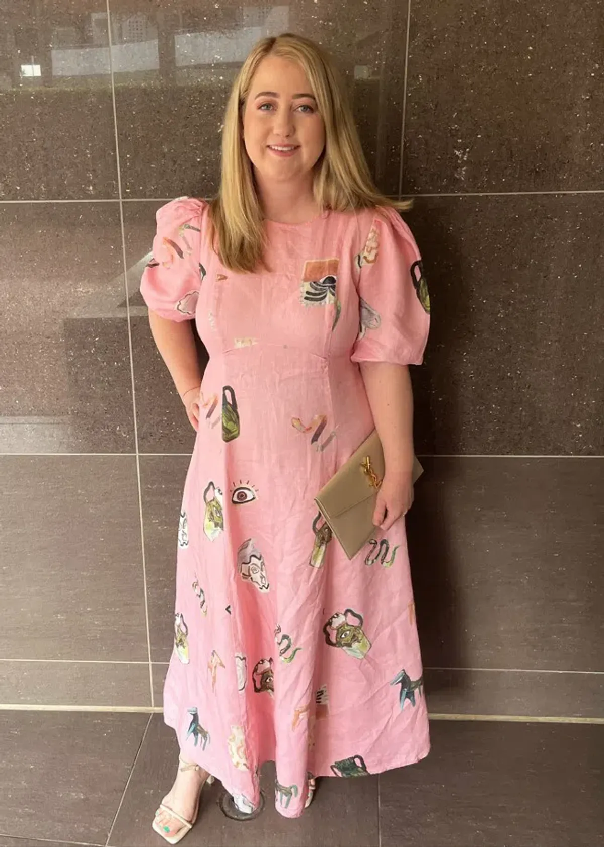 Alemais Cleo Midi Dress Pink Size 14 for rent on The Volte - main image