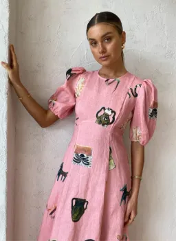 Alemais Cleo Midi Dress Pink Size 14 for rent on The Volte - image 2