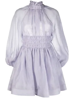 Zimmermann Luminous Long Sleeve Mini Dress Lavender Size 0 / AU 8  for rent on The Volte - image 3