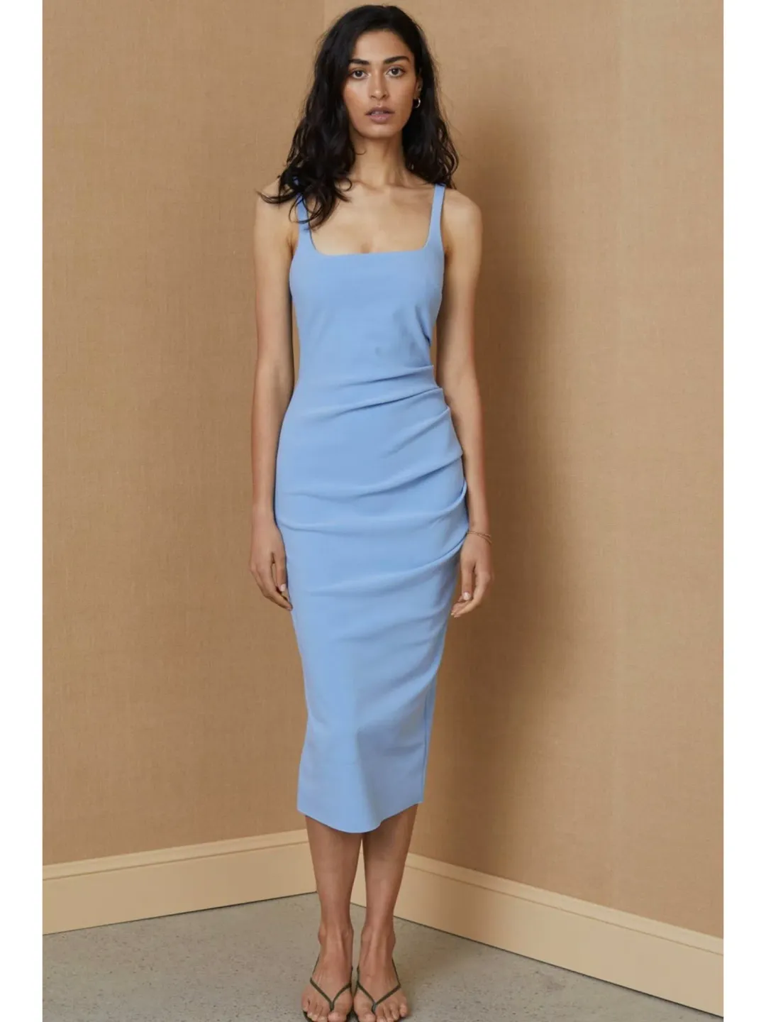 Bec & Bridge Hana Midi Dress Blue Size AU 8 for rent on The Volte - main image