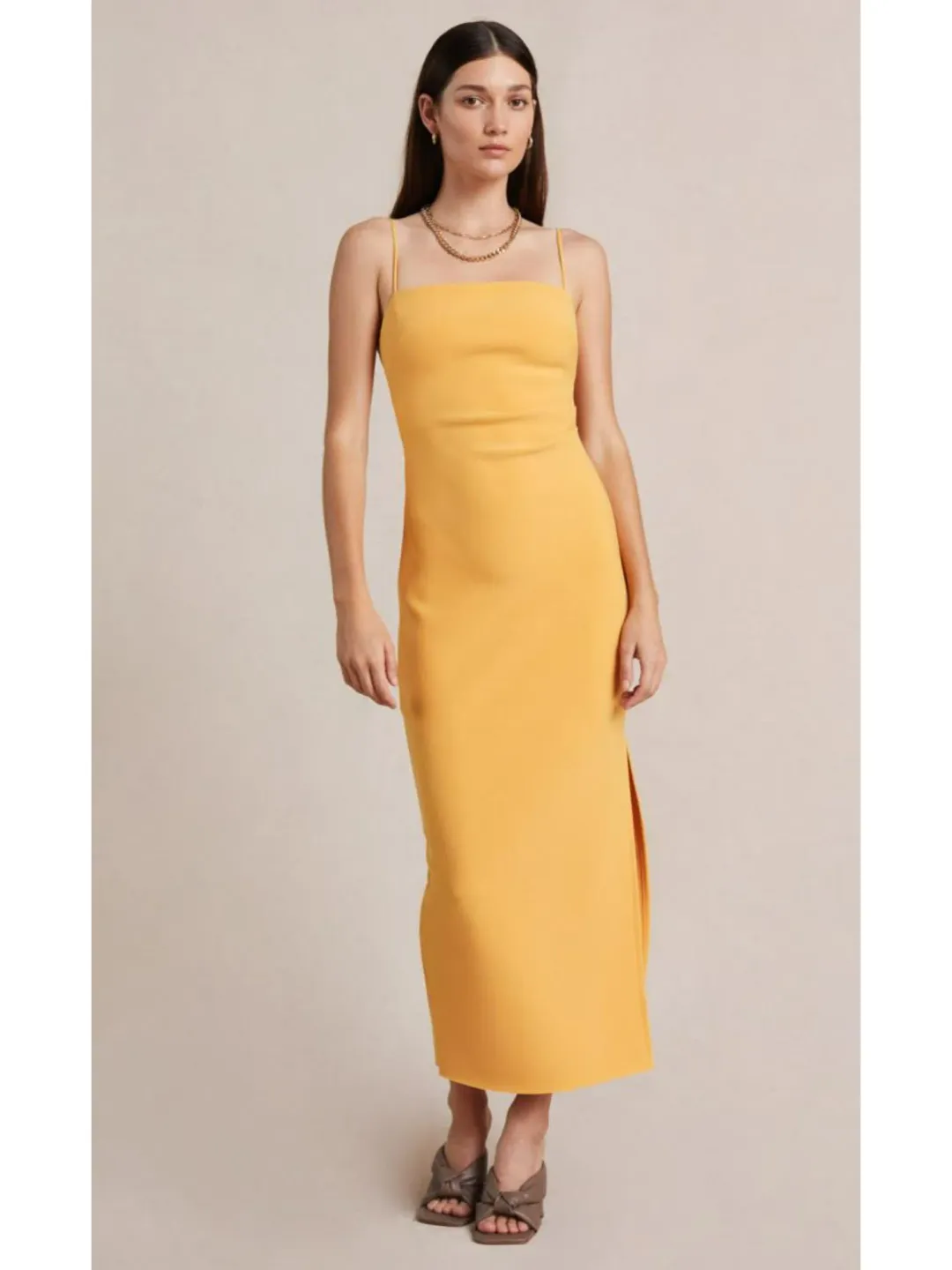 Bec & Bridge Cammi Midi Dress in Marigold Size AU 10 for rent on The Volte - main image