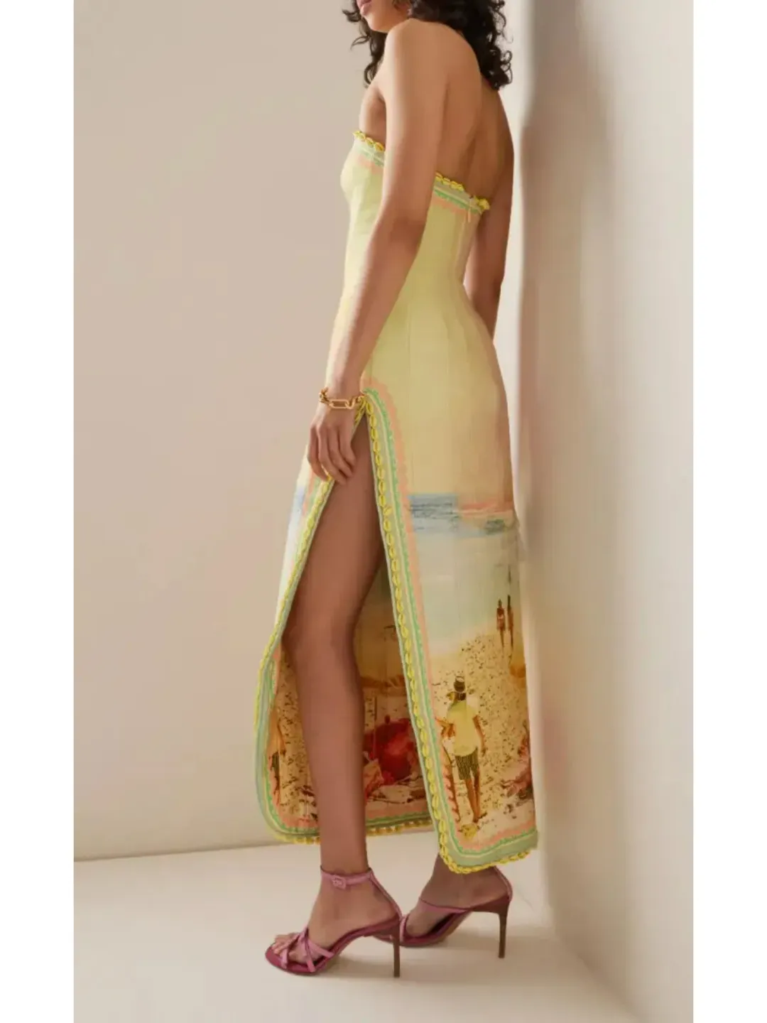 Zimmermann Coaster Structured Midi Dress Poster Print Size 0 / AU 8  for rent on The Volte - main image