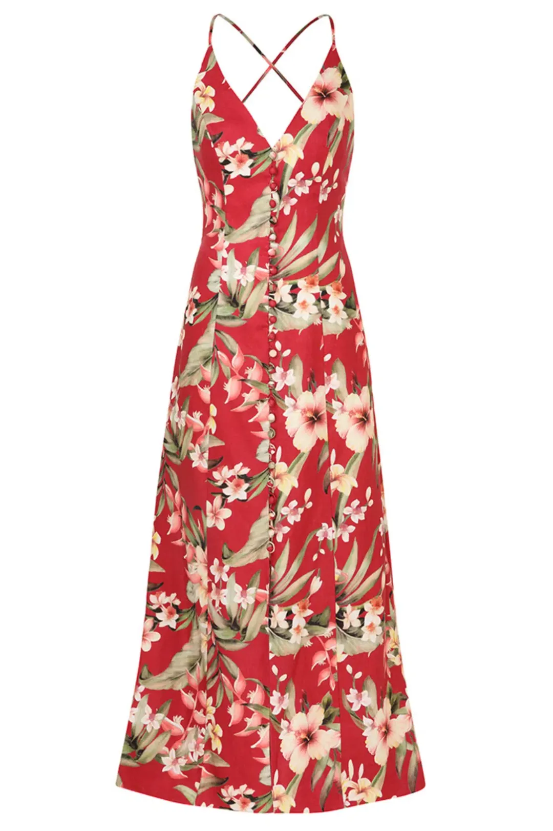 Zimmermann Lexi Slip Dress Red Palm Size 2 / AU 12 for rent on The Volte - main image