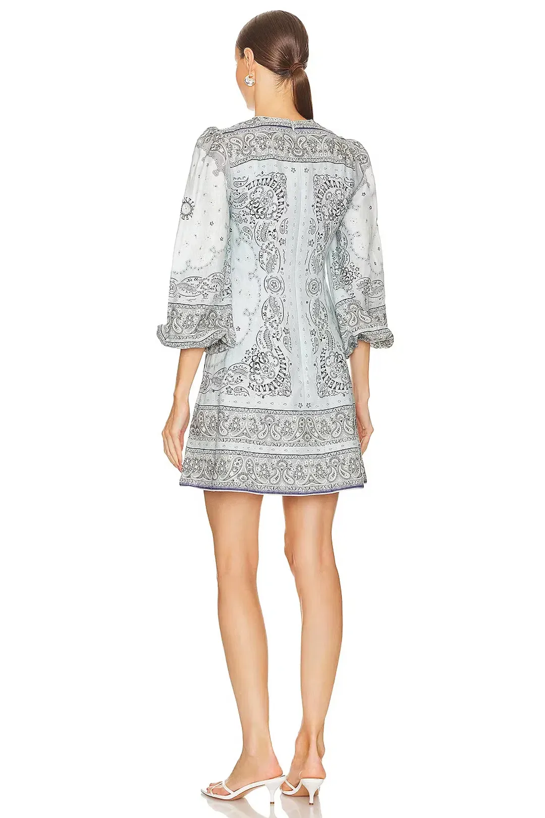 Zimmermann Matchmaker Keyhole Mini Dress Blue Bandana Size 3 / AU 14 for rent on The Volte - main image