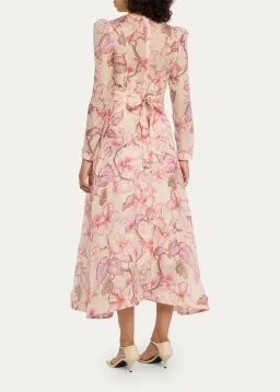 Zimmermann Matchmaker Floral Midi Dress Coral Hibiscus Size 3 / AU 14 for rent on The Volte - image 2