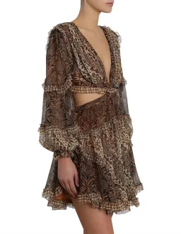 Zimmermann Tali Batik Cut Out Dress Spliced Size 2 / AU 12 for rent on The Volte - image 3