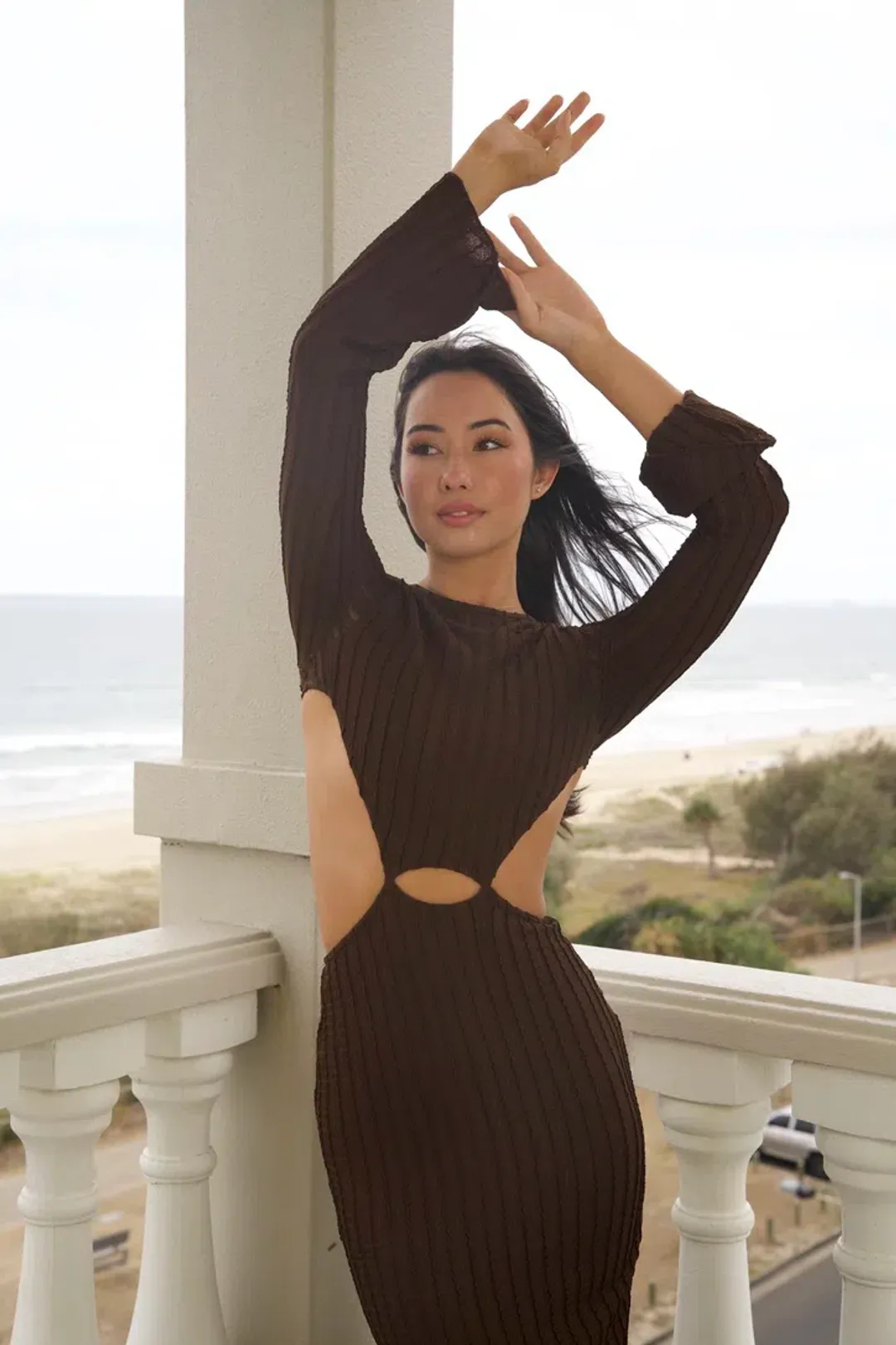 Deconduarte Salina Maxi Dress Chocolate Size XS / AU 6 for rent on The Volte - main image