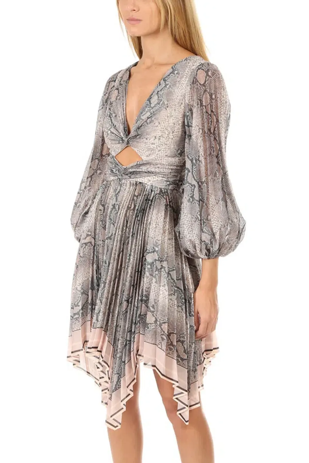 Zimmermann Corsage Pleat Mini Dress Python Size 0 / AU 8  for rent on The Volte - main image