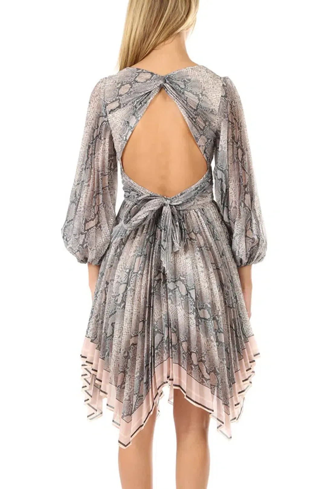 Zimmermann Corsage Pleat Mini Dress Python Size 0 / AU 8  for rent on The Volte - main image