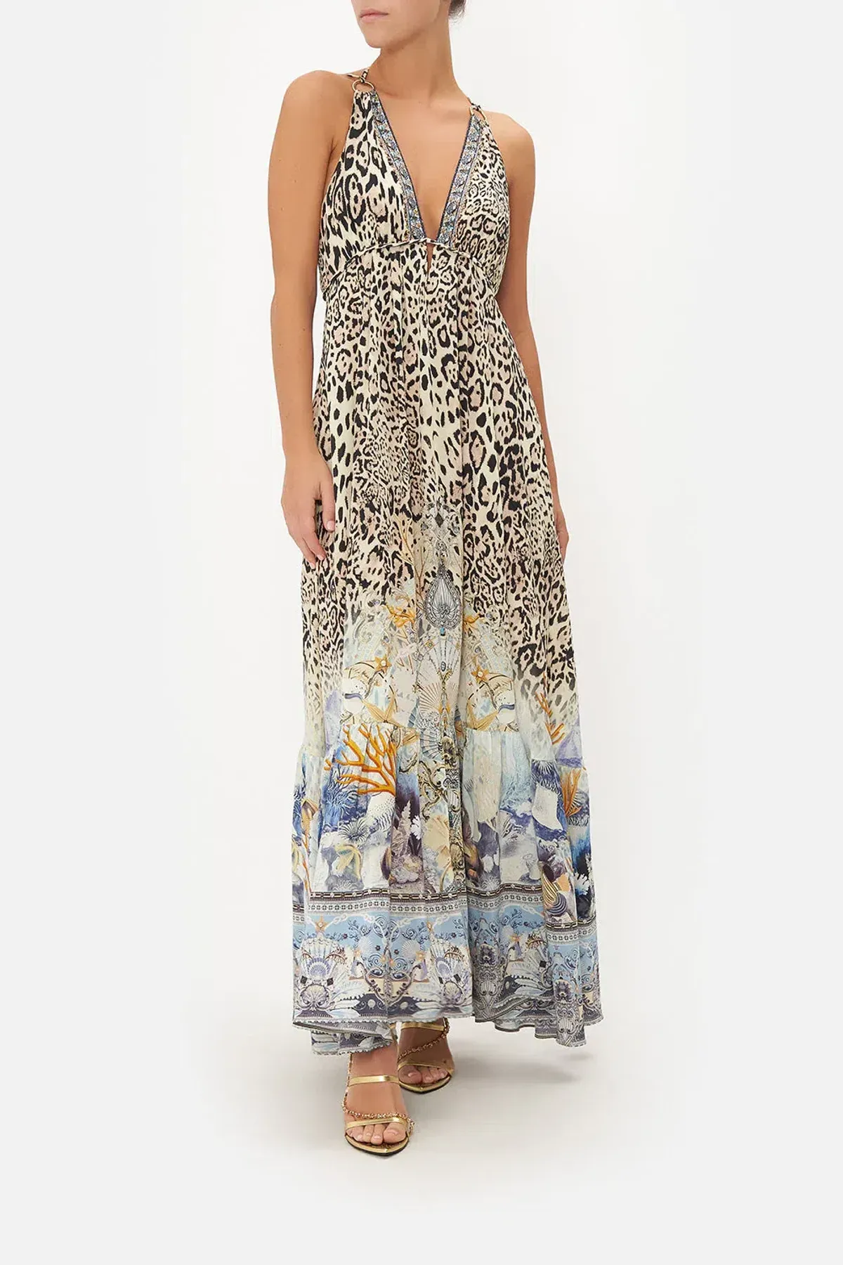 Camilla Seahorse Sonnet Tiered Dress Leopard Print Size XXL / AU 18 for rent on The Volte - main image