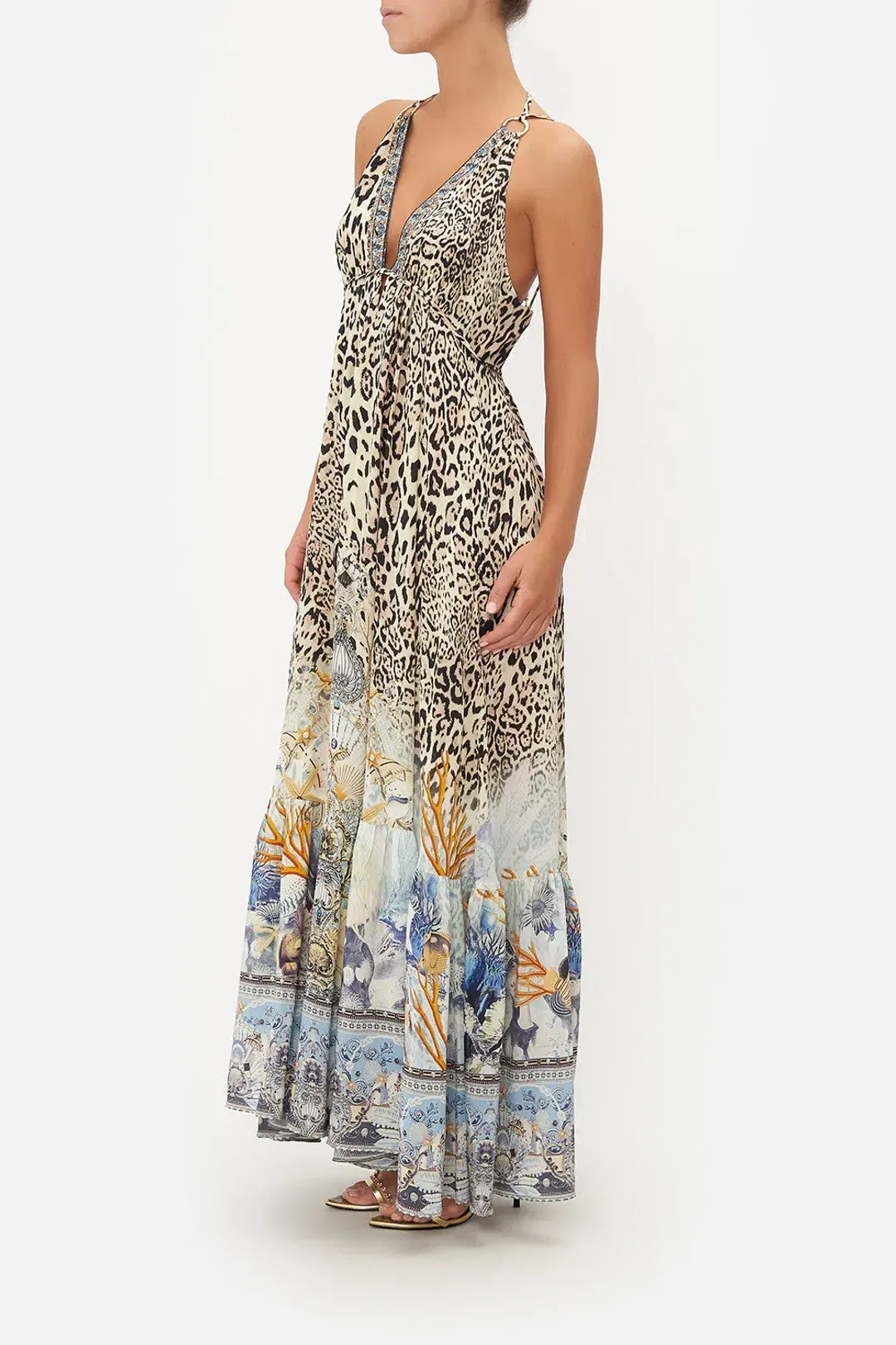Camilla Seahorse Sonnet Tiered Dress Leopard Print Size XXL / AU 18 for rent on The Volte - main image