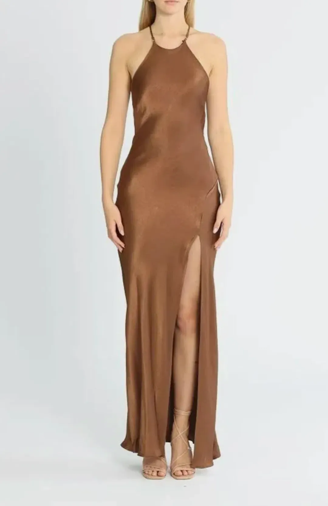 Bec & Bridge Annika Maxi Dress Brown Size 8 for rent on The Volte - main image